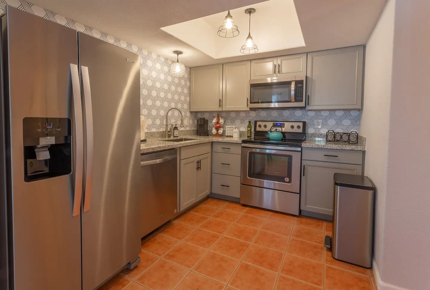 Full kitchen with stainless appliances