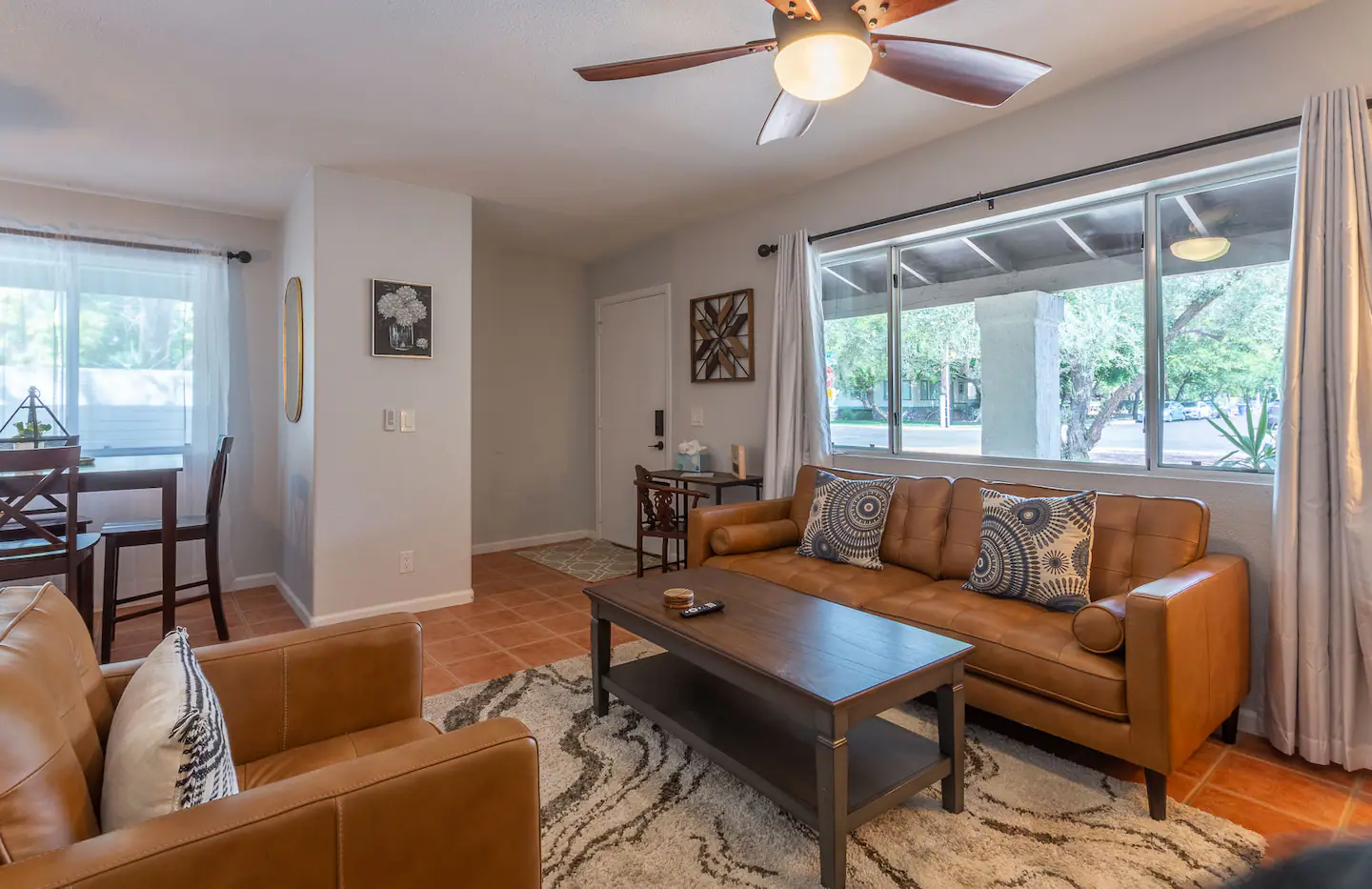 Living room with sofa and smart TV
